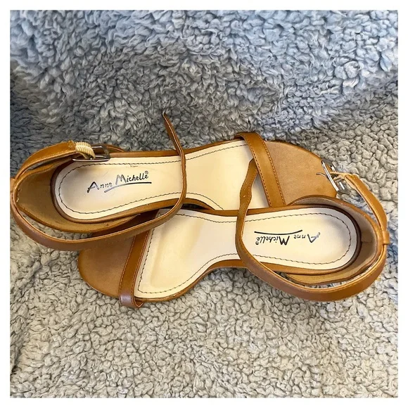 Lulus Women’s 8.5 Anne Michelle Enzo 01N Chestnut Brown Single Strap Heels. - Picture 10 of 16